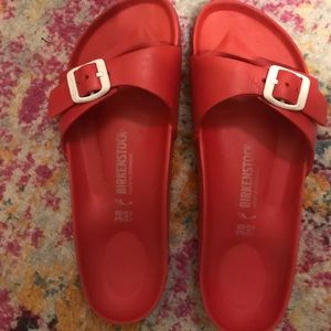 Red Birkenstock’s size 38 (US 8)